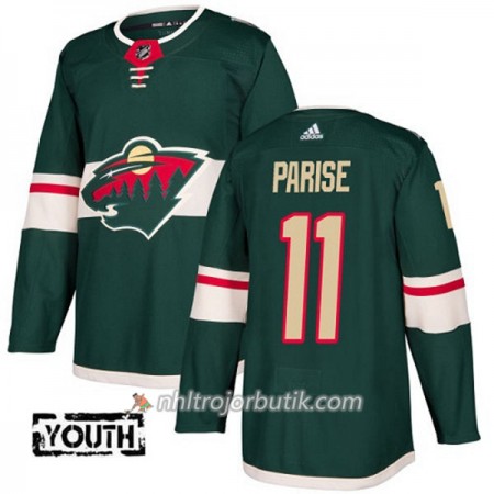 Barn Ishockey Minnesota Wild Tröja Zach Parise 11 Adidas 2017-2018 Grön Authentic